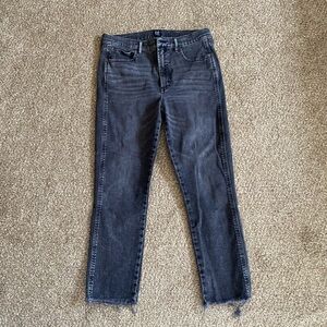 GAP Black Washed Jeans with Raw Hem